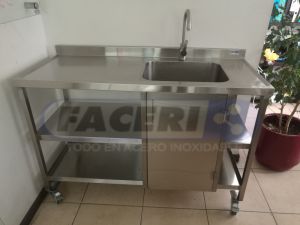 Lavafondo y Lavaplato Industrial de Acero Inoxidable